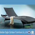 PE Rotan dan Aluminum White Lounger